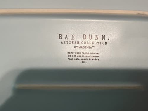 NEW Rae Dunn HOR D’OEUVRES Platter 15” Blue Gold Letters - Thumbnail 2