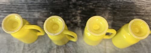 Set of 4~Vintage USA Yellow Cup Hyalyn Mixed Fruit Design Decal 923 - Thumbnail 5