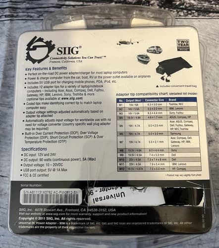 SIIG Universal AC Power Adapter -90W - Thumbnail 5
