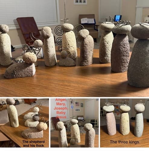 Kalalou River Rock Nativity Scene Set of 12 pieces - Thumbnail 4