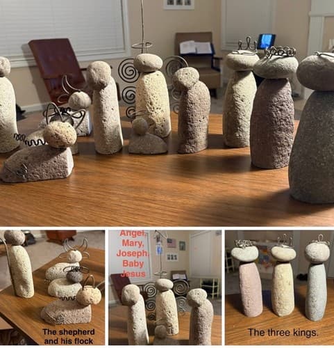 Kalalou River Rock Nativity Scene Set of 12 pieces - Thumbnail 3