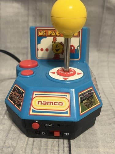 Vintage 2004 Namco Ms. Pac-Man Galaga 5-in-1 TV Plug N Play Jakks Arcade Game