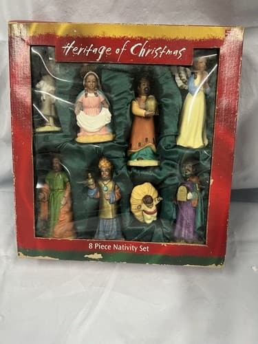 Vintage Heritage Of Christmas 8 Piece Porcelain Christmas Nativity Set~Walmart