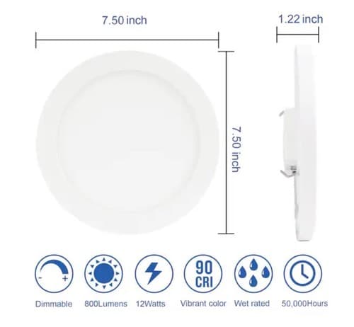 UTILITECH White 4in 600LumeSwitchable Round LED Wet rated RecessedDownlight6-pk - Thumbnail 2