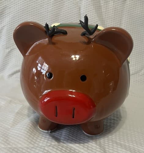 RARE Target~RE Room Essentials Christmas Reindeer Antlers Piggy Coin Bank