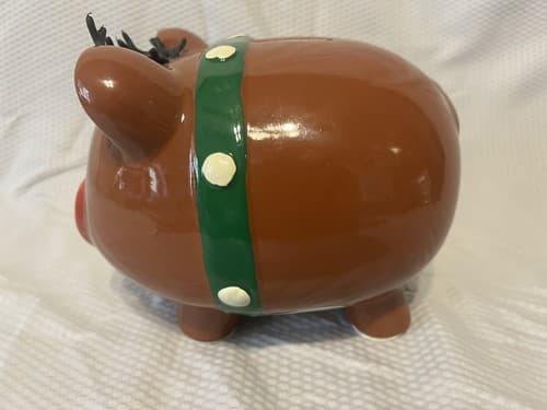 RARE Target~RE Room Essentials Christmas Reindeer Antlers Piggy Coin Bank - Thumbnail 3