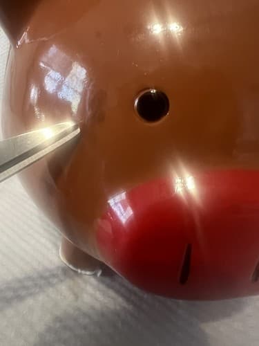 RARE Target~RE Room Essentials Christmas Reindeer Antlers Piggy Coin Bank - Thumbnail 4