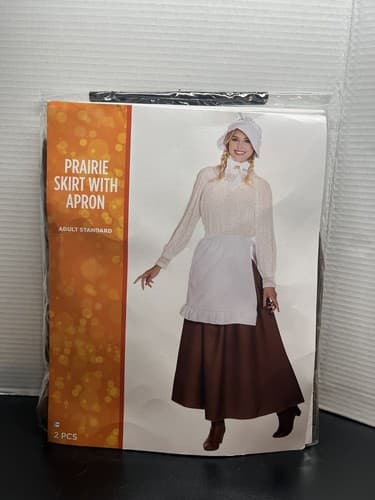 Halloween Thanksgiving Adult Women Costume - Prairie Skirt with Apron - Pioneer