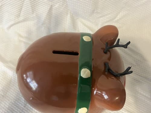 RARE Target~RE Room Essentials Christmas Reindeer Antlers Piggy Coin Bank - Thumbnail 5