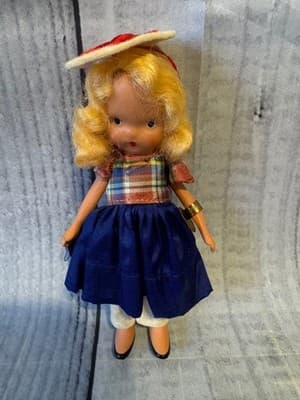 Nancy Ann Storybook Betty Blue Doll W/Outfit & Hat #109 Rooted Hair - Thumbnail 5
