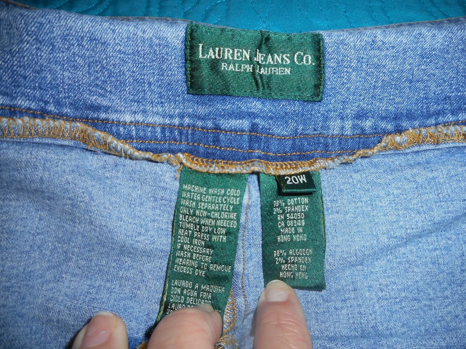 LRL Lauren Jeans Co Womens Blue Jeans Size 20W Classic Straight Light Wash - Thumbnail 2