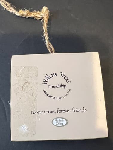 WILLOW TREE “FRIENDSHIP” HANGING ORNAMENT- “FOREVER TRUE, FOREVER FRIENDS” 2001 - Thumbnail 2