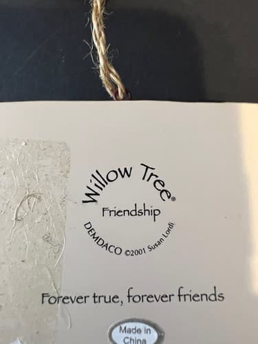WILLOW TREE “FRIENDSHIP” HANGING ORNAMENT- “FOREVER TRUE, FOREVER FRIENDS” 2001 - Thumbnail 3