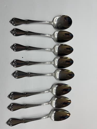 Oneida Arbor True Rose Stainless Flatware- Lot of 7 teaspooons- 1 sugar spoon