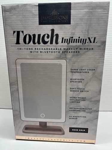 Impressions Vanity Touch XL Highlight LED Makeup Mirror Lighted Rose Gold