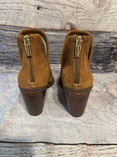 Vince Camuto Womens Bibestie Ankle Boots Block Heel Pointed Toe Camel Suede 8.5M - Thumbnail 5
