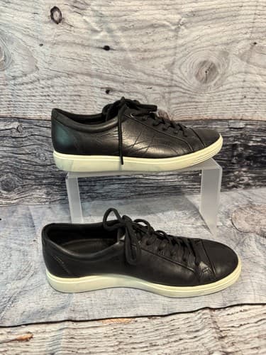 Ecco Soft Comfort~Womens Size 7-7.5 Black Casual Walking Leather Shoes Sneakers - Thumbnail 2