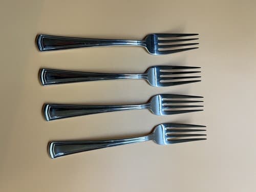Oneida Flatware Stainless Arbor Rose True Rose Set 4 Salad Forks Flower Floral - Thumbnail 2