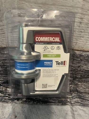 Tell Commercial Light Duty Satin Chrome Privacy Door Lever Handle