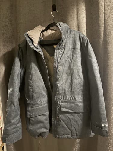 LL Bean TEK Down Parka Men 3XL Blue Waterproof Faux Fur Hood Puffer Jacket - Thumbnail 8