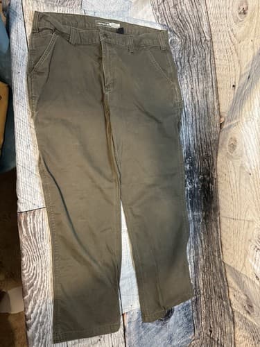 Carhartt Pants Mens 38x30 Brown Relaxed Fit Logo Workwear Outdoor