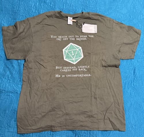 NWT~Men's Size XL Red bubble Brown T-shirt~orc dungeon and dragons