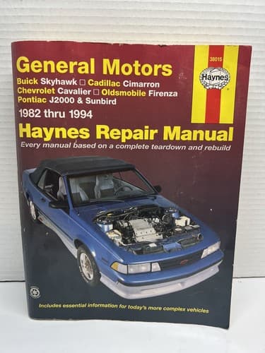 Haynes Repair Manual 38015 General Motors Chevy cavalier/Buick Skyhawk 1982-1994