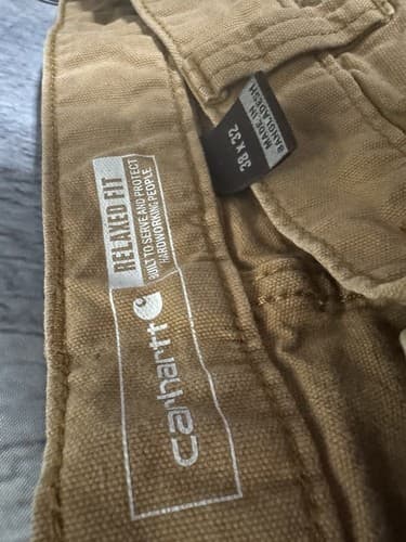 Carhartt Pants Mens 38x32 Camel Relaxed Fit Logo Workwear Outdoor - Thumbnail 2