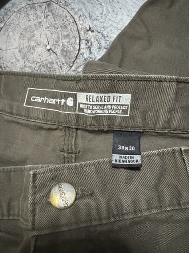 Carhartt Pants Mens 38x30 Brown Relaxed Fit Logo Workwear Outdoor - Thumbnail 9