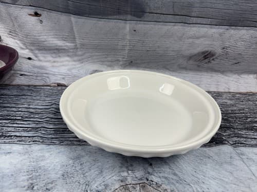 Fiesta 10.25" LARGE 44oz WHITE Deep Dish PIE BAKER Fiestaware FARMHOUSE - Thumbnail 2