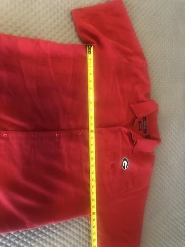 Reservoir Worldwide Men's Shirt Size Large Short Sleeve Peached Red GA Emblem - Thumbnail 6