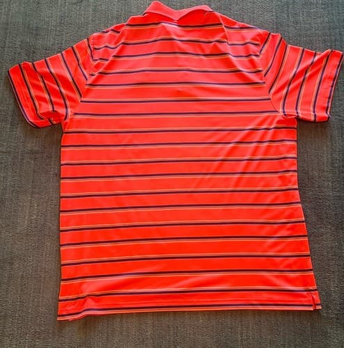Under Armour HeatGear Men's Large Loose Orange Stripe Short Sleeve Polo 2XL - Thumbnail 4