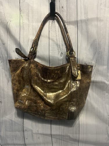 Frye~Deborah Distressed Leather Studded Brown Shoulder Bag Western $698 retail - Thumbnail 3