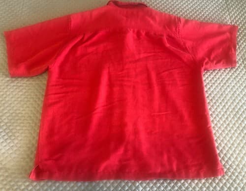 Reservoir Worldwide Men's Shirt Size Large Short Sleeve Peached Red GA Emblem - Thumbnail 2