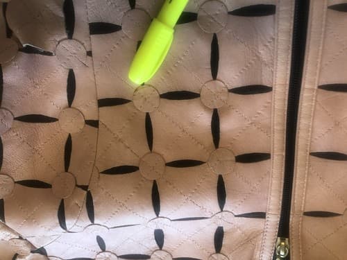 women’s image leather brand laser cut full zip jacket geometric Pink Size Medium - Thumbnail 11