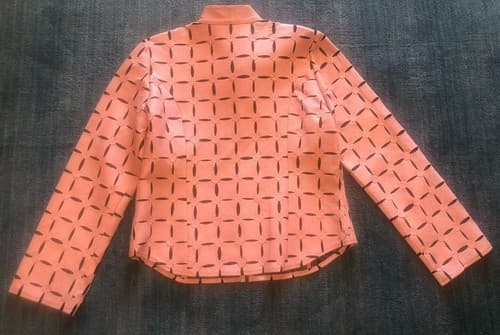 women’s image leather brand laser cut full zip jacket geometric Pink Size Medium - Thumbnail 3