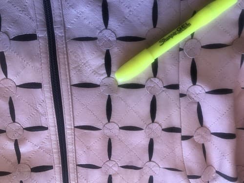 women’s image leather brand laser cut full zip jacket geometric Pink Size Medium - Thumbnail 10