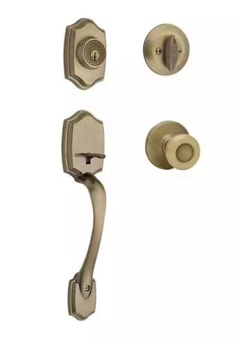 Kwikset Belleview Single Cylinder Handle Tylo SmartKey Antique Brass 96870-098