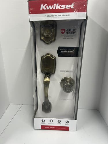 Kwikset Belleview Single Cylinder Handle Tylo SmartKey Antique Brass 96870-098 - Thumbnail 2