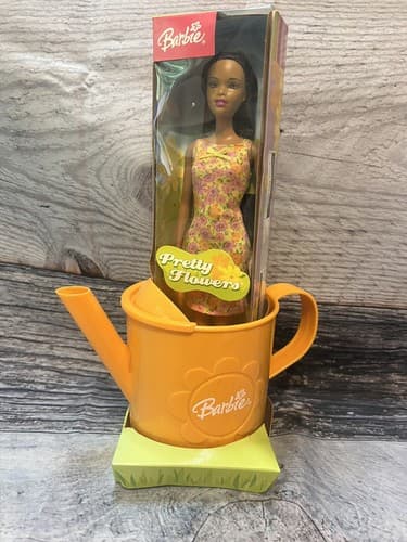 2003 Pretty Flowers Barbie In Watering Can #B5851 NIB