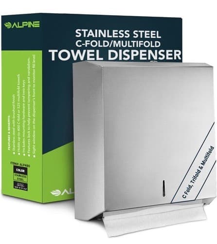 Paper Towel Dispenser Wall Mount Commercial C-Fold/Multi-Fold/Tri-Fold TOWELS