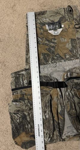 Vintage 10X Hunting Vest Sz Large Realtree Hardwoods Camo Hunting Seat Pad USA - Thumbnail 5