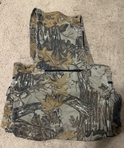 Vintage 10X Hunting Vest Sz Large Realtree Hardwoods Camo Hunting Seat Pad USA - Thumbnail 6