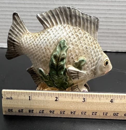Retired Fitz & Floyd FISH MARKET Salt & Pepper Shakers 1992 Bass - Thumbnail 5