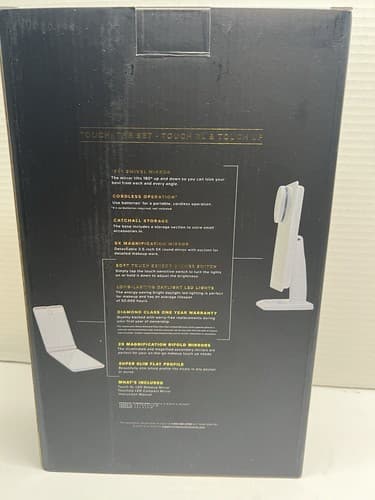 Impressions Vanity Touch The Set Black Makeup Mirror Touch Sensor Magnifying NEW - Thumbnail 2