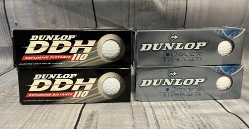 Vintage Dunlop DDH 110 Exp Distance & Dunlop Dbl Titanium Golf Balls 4 Boxes
