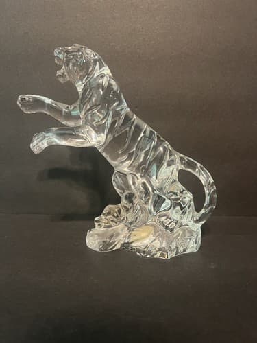 Princess House~Lead Crystal "Wonders of the Wild" Tiger signed by artist - Thumbnail 2