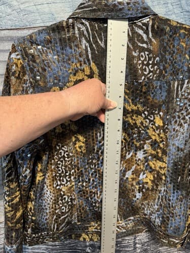 RUBY RD Women's Size 10P Animal Print Button Down Long Sleeve Jacket - Thumbnail 5
