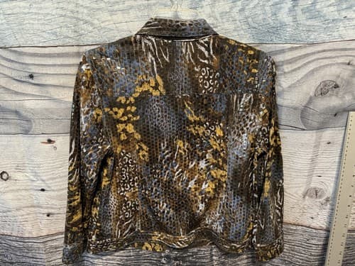 RUBY RD Women's Size 10P Animal Print Button Down Long Sleeve Jacket - Thumbnail 4