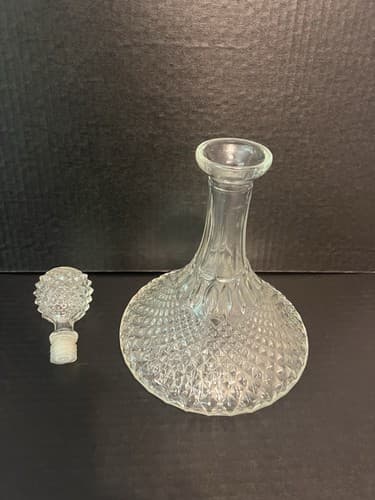 Genie Style Crystal Clear Glass Decanter Designer Style 11" Tall - Thumbnail 4